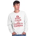 thumbnail image 5 of Keep Calm Carry A Camera Photographer Sweatshirt for Men or Women Brisco Brands M, 5 of 6