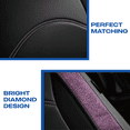 thumbnail image 3 of Skechers Leather Front Car Seat Cover – Stylish Diamond Design, Universal Fit - Purple, 3 of 7