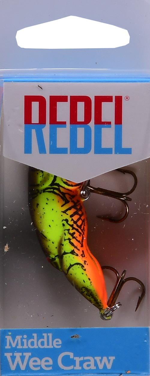 Rebel Middle Wee Craw Crankbait Chartreuse Brown 1 11/16" 3/16 oz.