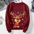 thumbnail image 5 of KANG Cute Deer Print Pullover Casual Crewneck Long Sleeve Holiday Soft Fashion Sweatshirt Top For Daily Wear, 5 of 5