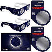 VisiSolar Solar Eclipse Glasses and Smartphone Photo Lens Combo 2 Pack with a Solar Eclipse Themed Fridge Magnet CE ISO Certified NASA Approved Glasses