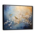 thumbnail image 2 of Designart "Birds in Gold and Blue Amid Floral Trees" Animals Framed Wall Art - Modern Farmhouse Gold Bird Entryway Framed Wall Art Print, 2 of 6
