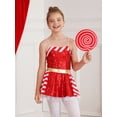 thumbnail image 3 of Alvivi Kids Girls Adjustable Strap Christmas Tutu Dress Striped Santa Claus Fancy Dress up Costumes Red 6, 3 of 7