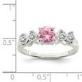 thumbnail image 2 of 925 Sterling Silver Pink Round Cubic Zirconia with Side Stones Ring, 2 of 2
