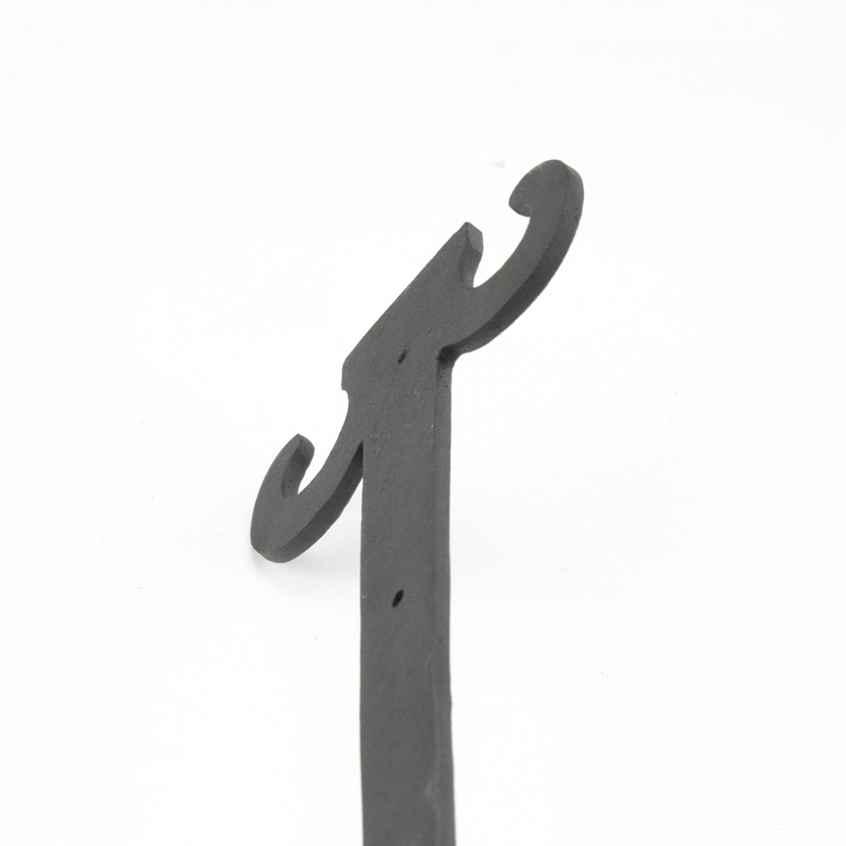 Black Wrought Iron Door Strap Hinge – 15.5 Inch, Fleur De Lis Style, Rust Resistant