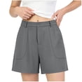 thumbnail image 2 of hoksml Women's Chino Shorts - Mid Rise Button Closure with Large Pockets, Casual Everyday Shorts, 2 of 6