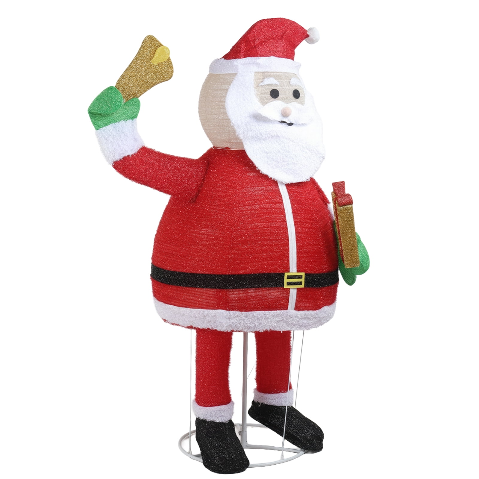 Astoutdoor Lighted Santa Claus Christmas Yard Decoration, Pre-Lit Pull-Up with 200 Warm White LEDs, 32.68 in x 7.09 in x 31.50 in, White