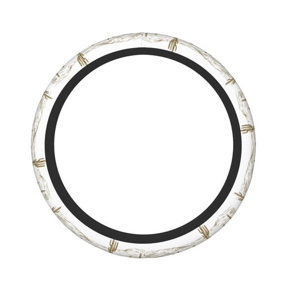 Picia Western Desert Cowboys Car Steering Wheel Cover, Non-Slip, Breathable, Universal 15 inch