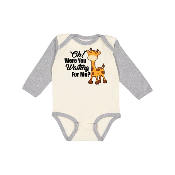 Inktastic Oh Were You Waiting for Me with Baby Giraffe Boys or Girls Long Sleeve Baby Bodysuit