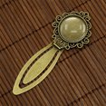 thumbnail image 4 of 5Pieces Vintage Bookmarks Metal Bookmarks with Clear Glass Stone Book Mark Page Clip for Teacher Reader Women Men, 4 of 9