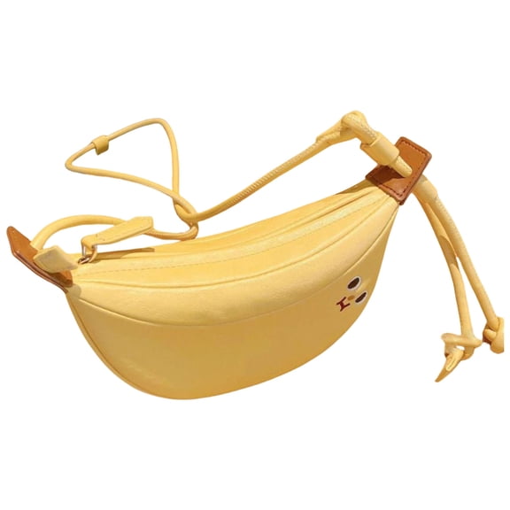 ROZYARD Stylish Banana Shaped Handbag PU Shoulder Purse For Everyday Use