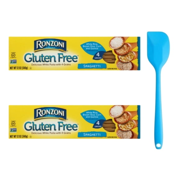 Ronzoni Gluten FreeÂ® Spaghetti Pasta, 12 oz, Shelf Stable, Cardboard Box (2 pack) and 8in Silicone Spatula (Color Varies)
