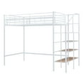 thumbnail image 4 of Roomfitters Twin Size Metal Loft Bed with Upper Grid Storage Shelf, Lateral Storage Ladder, and Stylish Design, White, 4 of 4