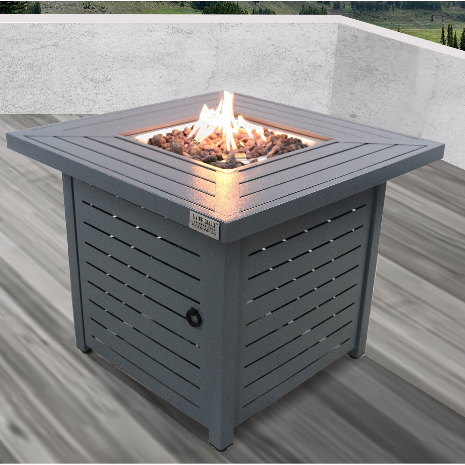 longshore tides corcoran steel propane gas fire pit table