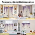 thumbnail image 5 of Wisteria Kitchen Curtains Window Panels, Spring Purple Flowers Butterflies Vintage Beige Insulated Window Treatment Curtain, Grommet Curtains for Bedroom/Living Room/Bathroom, 2 Piece 52"Wx84"L, 5 of 8