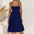 thumbnail image 4 of IROINNID Sleeveless Square Neck Dress For Women Fashion Summer Casual Backless Dots Bandage Top Breasted Camis Dress Solid Color Short Empire Dress, 4 of 7