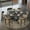 Grey Clear with Black, variant on POVISON 51"Modern Round Glossy White Dining Table for 4, Sintered Stone Tabletop with Bronze X Carbon Steel Base