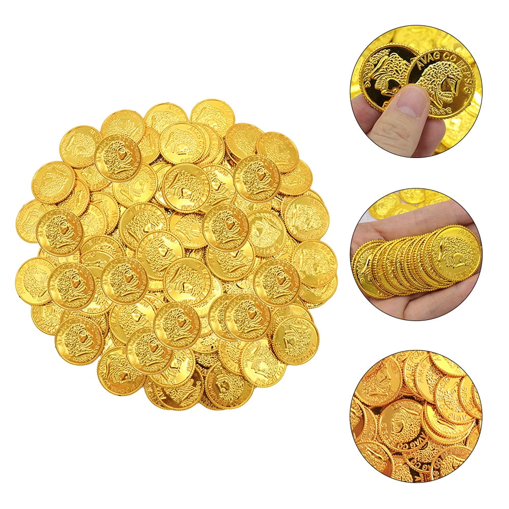 10PCS Plastic Pirate Gold Play Coins Birthday Party Favors Treasure Coin R_shha 