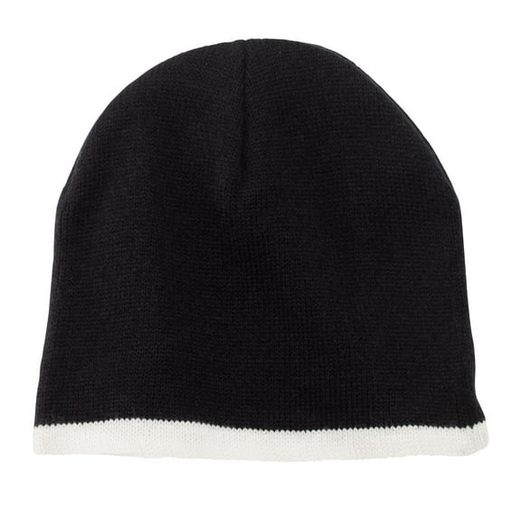 Port & Company Beanie Cap-One Size (Black/Natural)