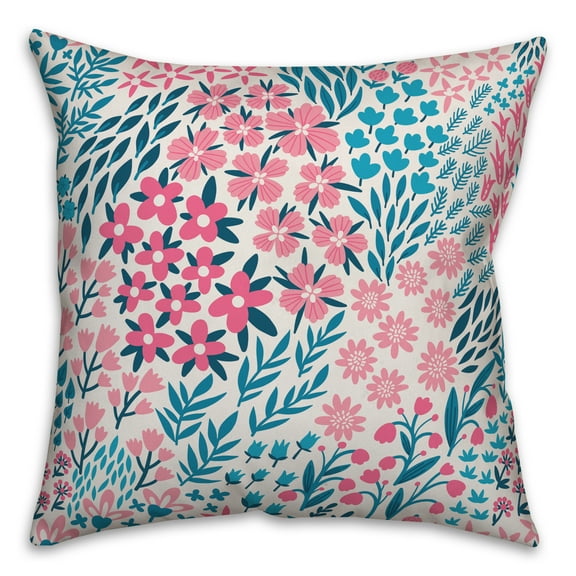 Creative Products Funky Floral White 16x16 Indoor / Outdoor Pillow