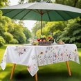 thumbnail image 2 of Summer Outdoor Tablecloth with Umbrella Hole and Zipper, Eucalytpus Water Color Table Cloth for Rectangle Tables, Water Resistant Rectangular Polyester Table Cover for Picnic/Patio 60 * 84 Green, 2 of 2