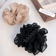 thumbnail image 6 of Large Chiffon Claw Clip With Black Fabric Ribbon Flower Rose Ideal For Women As Hair Accessories Suitable For Daily Wear And Special Occasions, 6 of 7