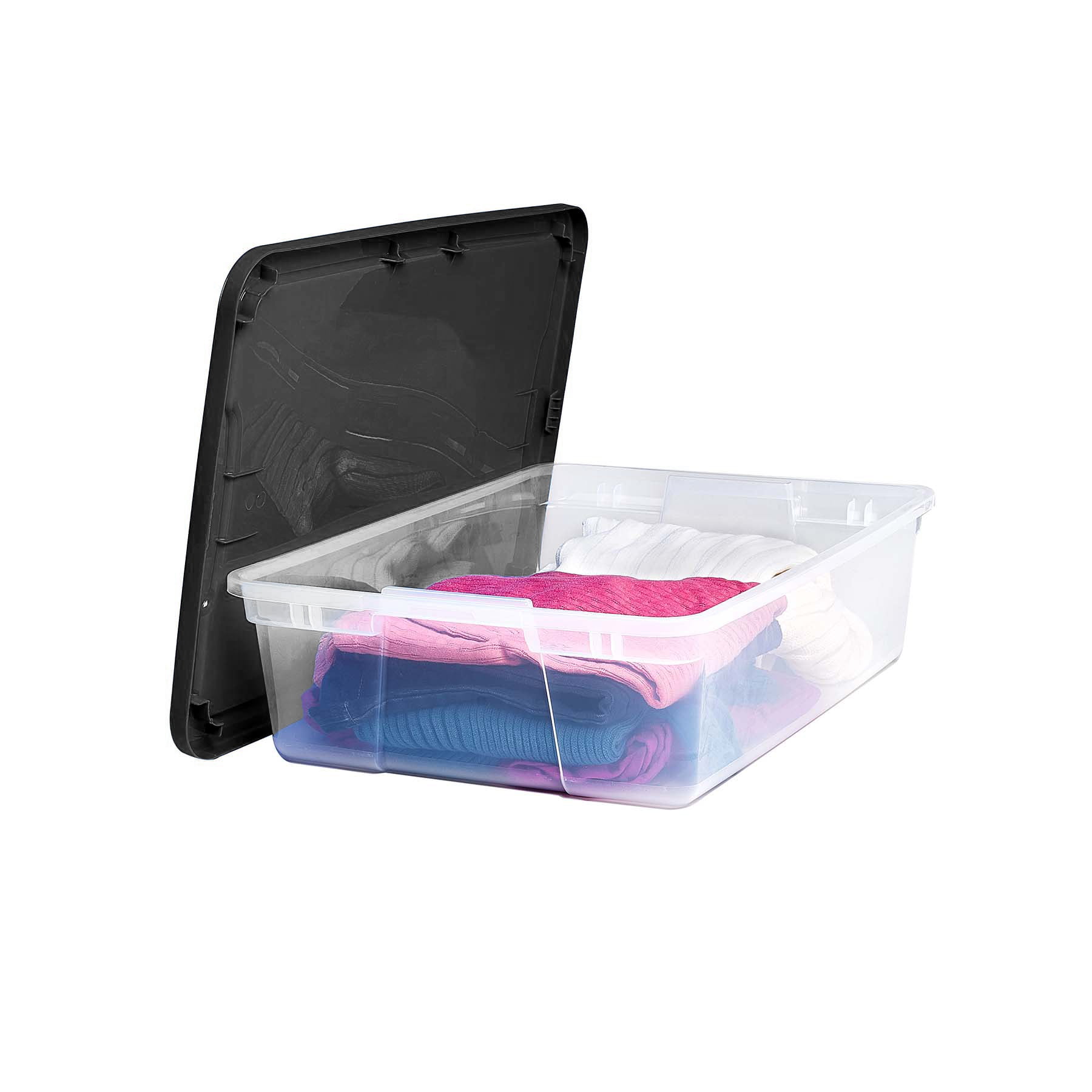 Mainstays Snaplock® 50 Quart Clear Storage Container with Black