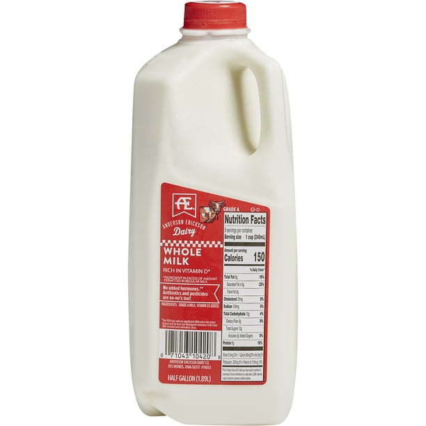 Anderson Erickson Whole Milk Half Gallon Walmart Com Walmart Com