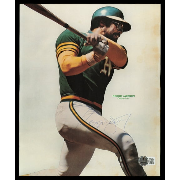 Reggie Jackson Autographed 8.5x11.5 Magazine Page Photo Oakland A's Vintage Signature Beckett BAS QR #BM37290