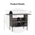 thumbnail image 4 of Costway Patio Rattan Wicker Bar Height Counter Table Storage Shelf Rail Garden, 4 of 10
