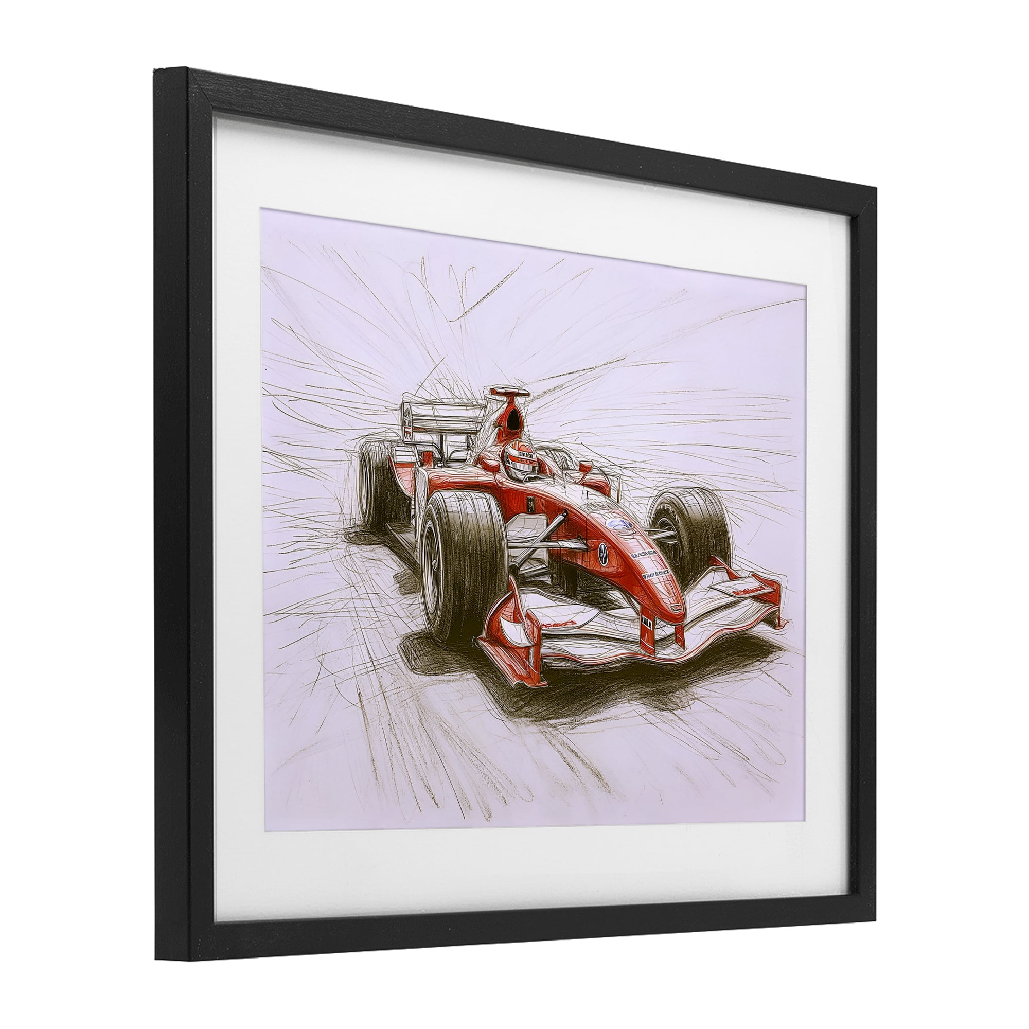 Stupell Industries Sketched Race Car Concept Black Framed Print Under Glass, design by Steve Hunziker
