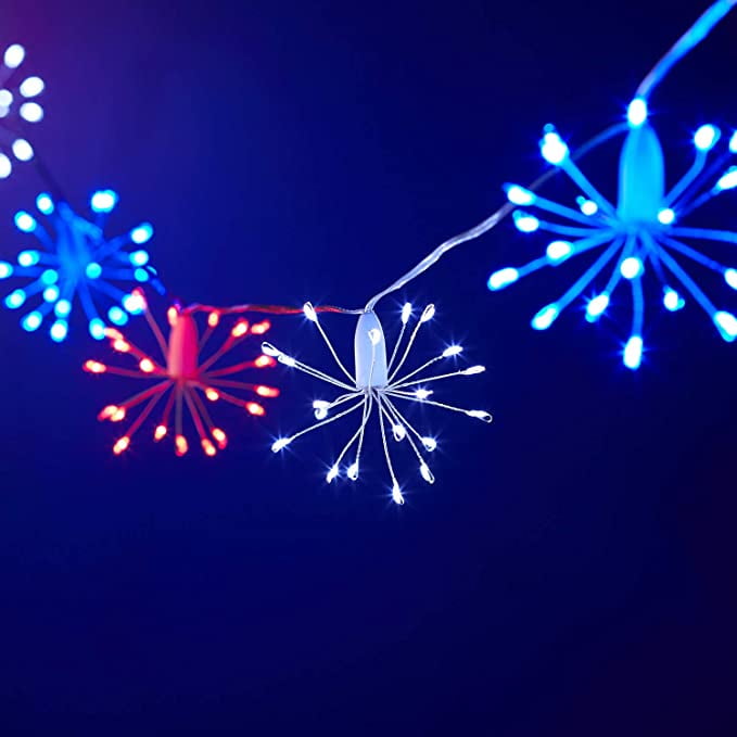 Lights4fun, Inc. 6 Red, White & Blue Micro LED Indoor & Outdoor Hanging
