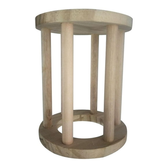 Yinanstore Rabbit Hay Feeder Rack Wooden Food Manger Cylindrical Stand Grass Holder for Small Pets Bunny Chinchilla Guinea Pigs Small Pets