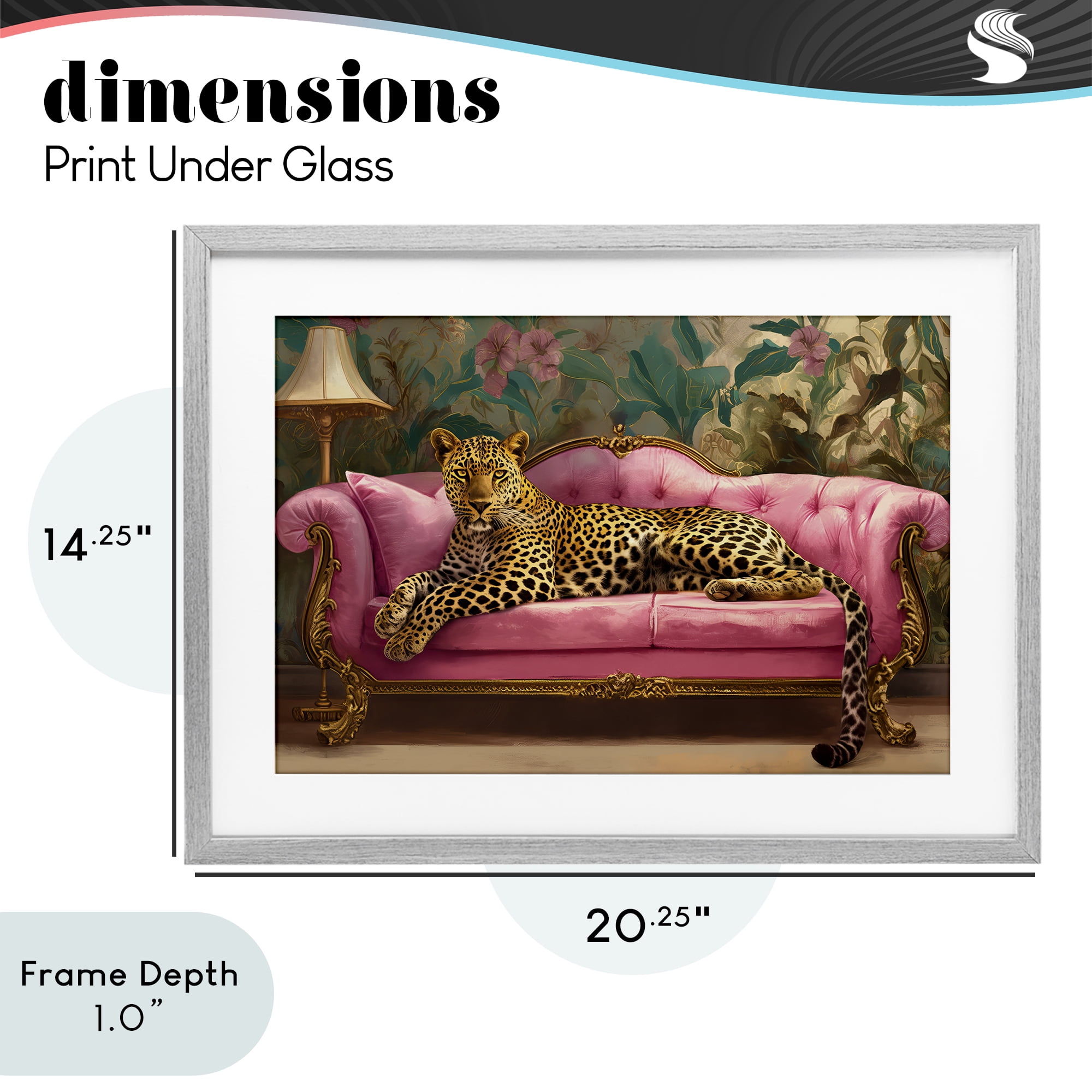 Stupell Industries Exotic Lounging Leopard Gray Framed Print Under Glass, design by Tina LeCour