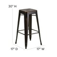 thumbnail image 5 of Emma + Oliver Commercial Grade 30"H Backless Distressed Copper Metal Indoor-Outdoor Barstool, 5 of 8