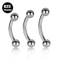 thumbnail image 2 of K-KED 5PCS G23 Titanium Curve Barbell Banana Cartilage Studs Ear Eyebrow Piercing 16G-16G 10mm, 2 of 6