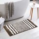 thumbnail image 4 of Alfombra de baño REGALWOVEN, extra suave y absorbente, alfombras de baño de microfibra esponjosa, tapete de piso antideslizante a rayas marrón 16" x 24", 4 of 6