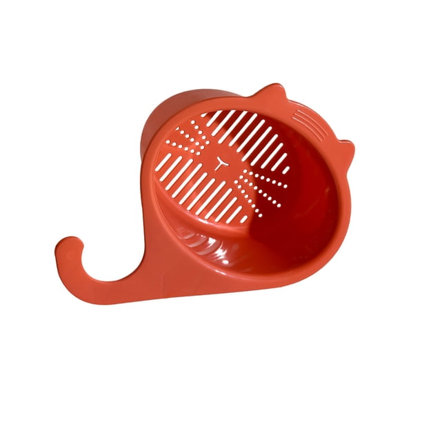 Matsuzay Cesta de drenaje para fregadero, colador de cocina, soporte de esponja para el hogar, estante colgante para grifo, multifuncional para Almacenamiento y organización del hogar Rojo naranja