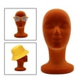 thumbnail image 4 of Cabeza de espuma flocada EPS Cabeza de peluca modelo de maniquí y pantalla Gloria Cabeza de maniquí Naranja, 4 of 9