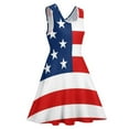 thumbnail image 4 of 2024 Gift Clothes Summer Hot Dress Skate Wear Street Sleeveless Women Dresses Kawaii Stripe Red Blue July of 4th Dress Flag American, 4 of 7