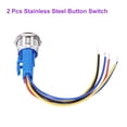 thumbnail image 7 of Uxcell 2 Pack 7/8 Inch Stainless Steel Latching Push Button Switch Flat Head 5A 110-220V Silver Shell With Blue LED Ring Head 1NO1NC, 7 of 7