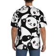 thumbnail image 7 of Goofa Seamless Pattern Cute Panda Printed Men's Casual Short-sleeved Shirt,Lightweight Breathable Button-down,Summer Casual men's top,Versatile Fashion shirt-Medium, 7 of 7