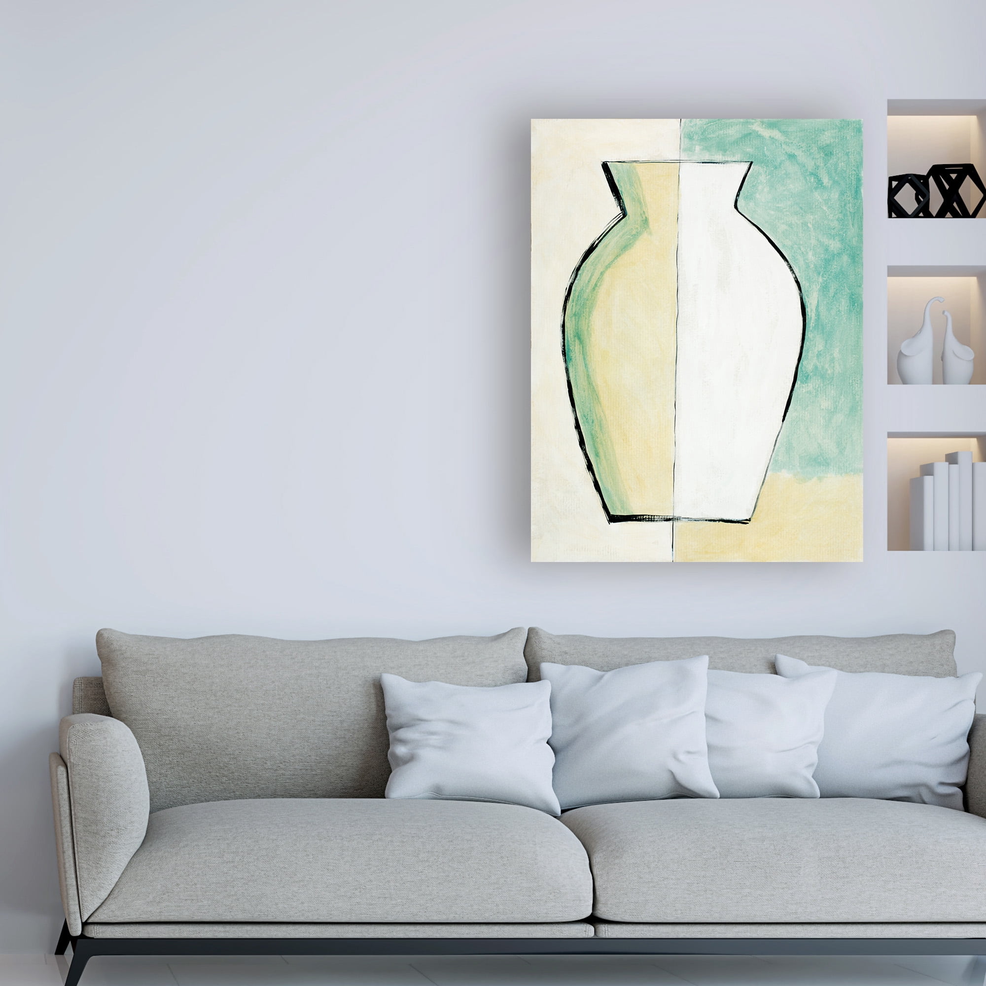 Trademark Fine Art 'White And Yellow Vase' Canvas Art by Pablo Esteban