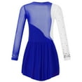 thumbnail image 5 of Miutii Kids Girls Long Sleeve Figure Ice Skating Dance Dress Gymnastics Skirted Leotard Lyrical Royal Blue 8, 5 of 8