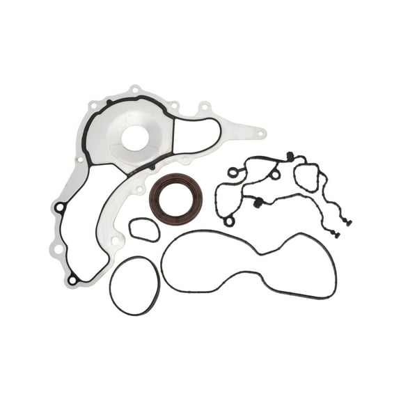 Unique Bargains Engine Timing Cover Gasket TCS46162 Set for Jeep Wrangler 2012-2016 3.6L 3.2L Long-lasting Sealing Chain Case Cover Gasket Rubber,Metal 1 Set