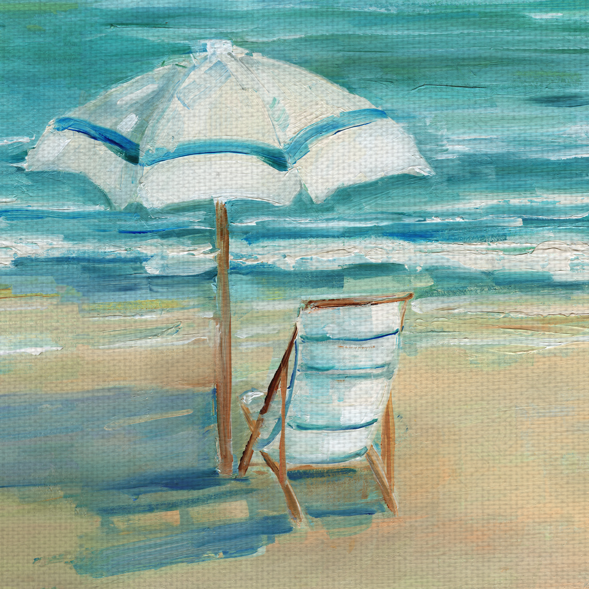 Fine Art Canvas Simply Summer Beach View by Sally Swatland Canvas Art Print