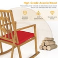 thumbnail image 4 of Patiojoy Outdoor Rocking Chair Acacia Wood Armrest Cushioned Sofa W/Removable High-Density Cushion for Garden Red, 4 of 7