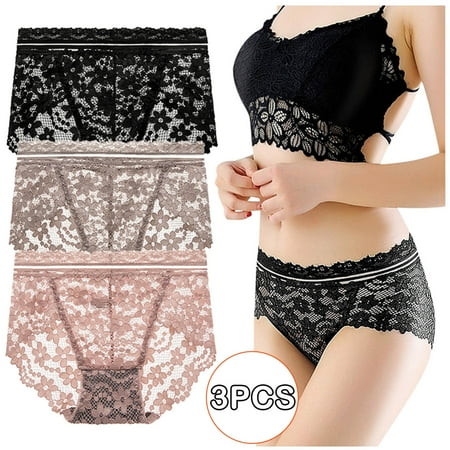 

Ladies Transparent Lace Panties Cotton Hollow Breathable Quality Underpants