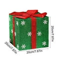 thumbnail image 2 of Lunxisen 2 Pcs Christmas Lighted Gift Boxes Decorations, Tinsel Present Box with Bowknot, Light Up Xmas Tree Skirt Ornament, Indoor Outdoor., 2 of 7