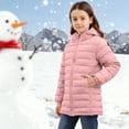 thumbnail image 4 of Cethrio Girls Puffer Jackets Size 7-8, Warm Lightweight Zip up Mid-length Winter Coats Outerwear Pink, 4 of 7